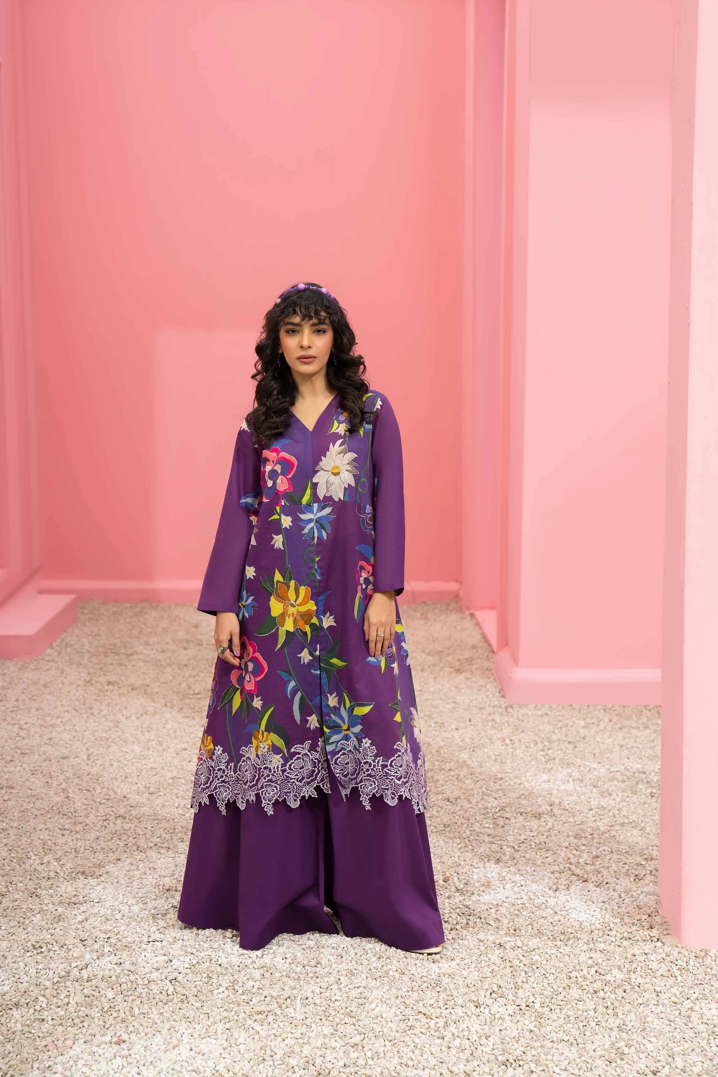 2 Piece - Digital Printed Embroidered Suit - 42401104