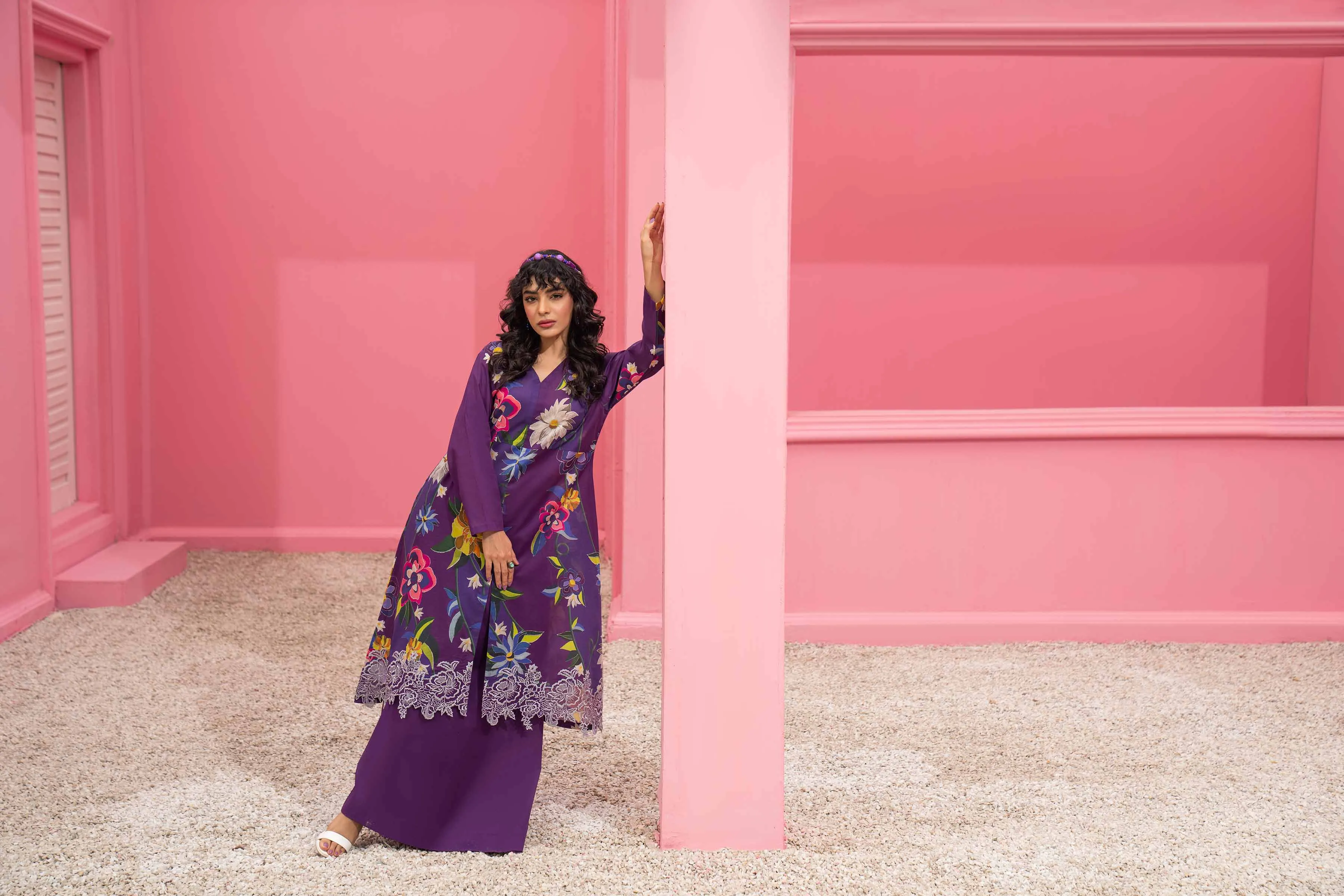 2 Piece - Digital Printed Embroidered Suit - 42401104
