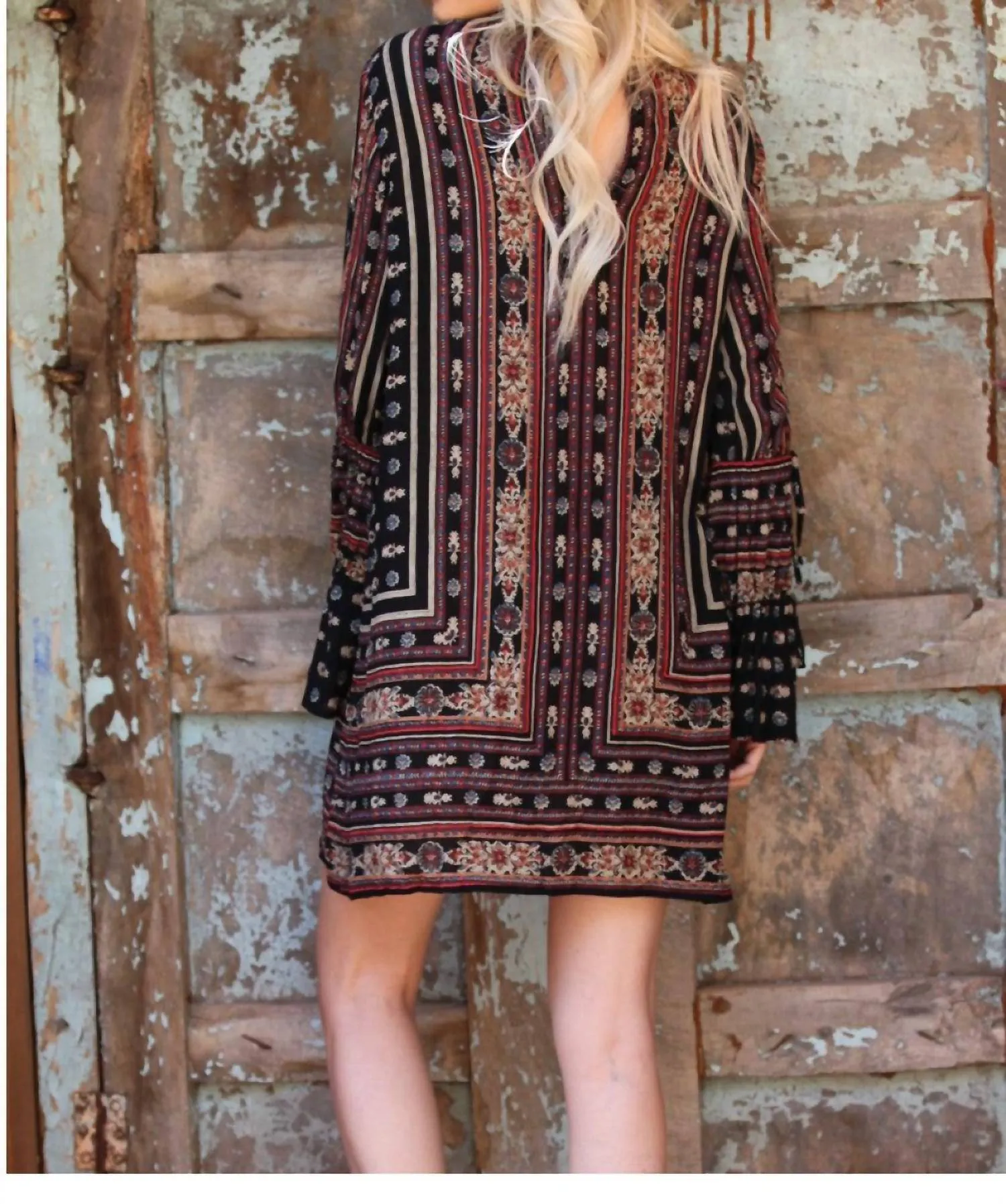 Angie - Double Keyhole Tie Sleeve Dress