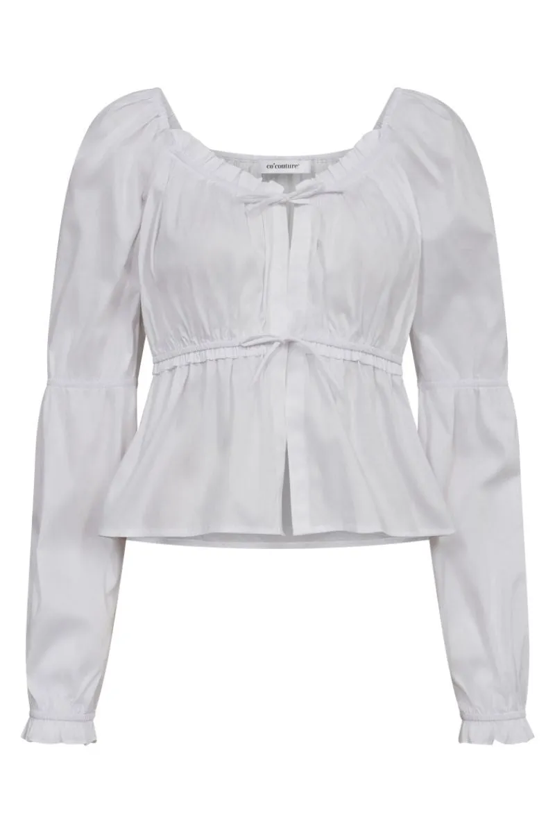 Annah Tie Blouse 35135 | White | Skjorte fra Co'couture