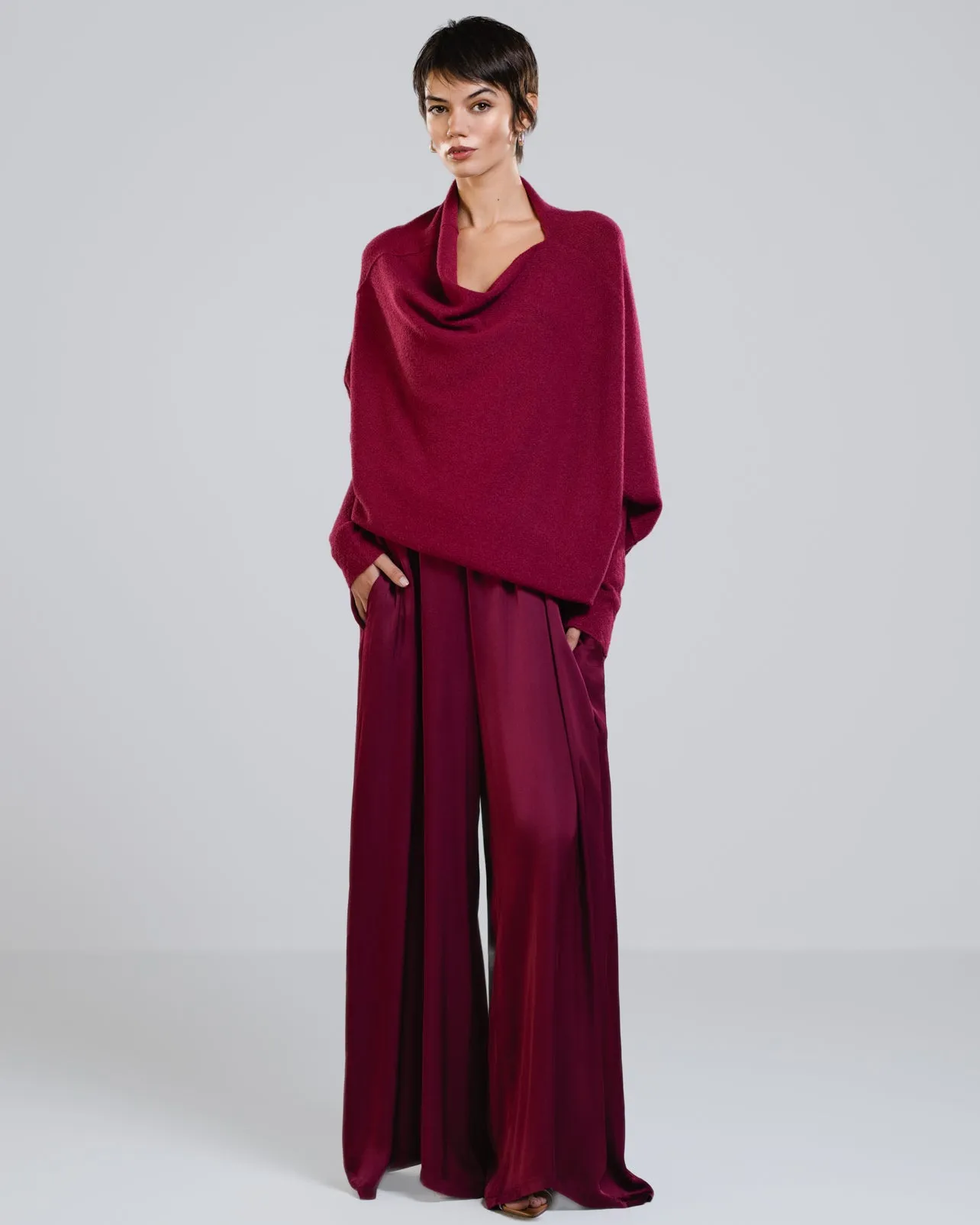 Asymmetric Draped | Burgundy