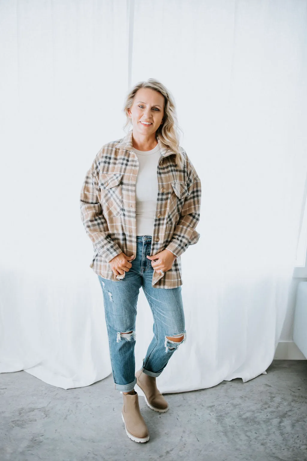 Barnee Oversized Plaid Shacket