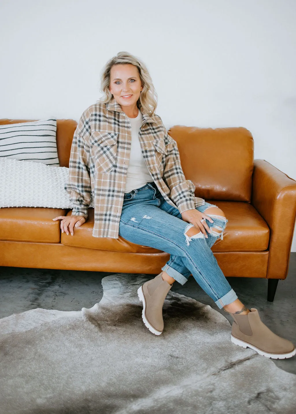 Barnee Oversized Plaid Shacket