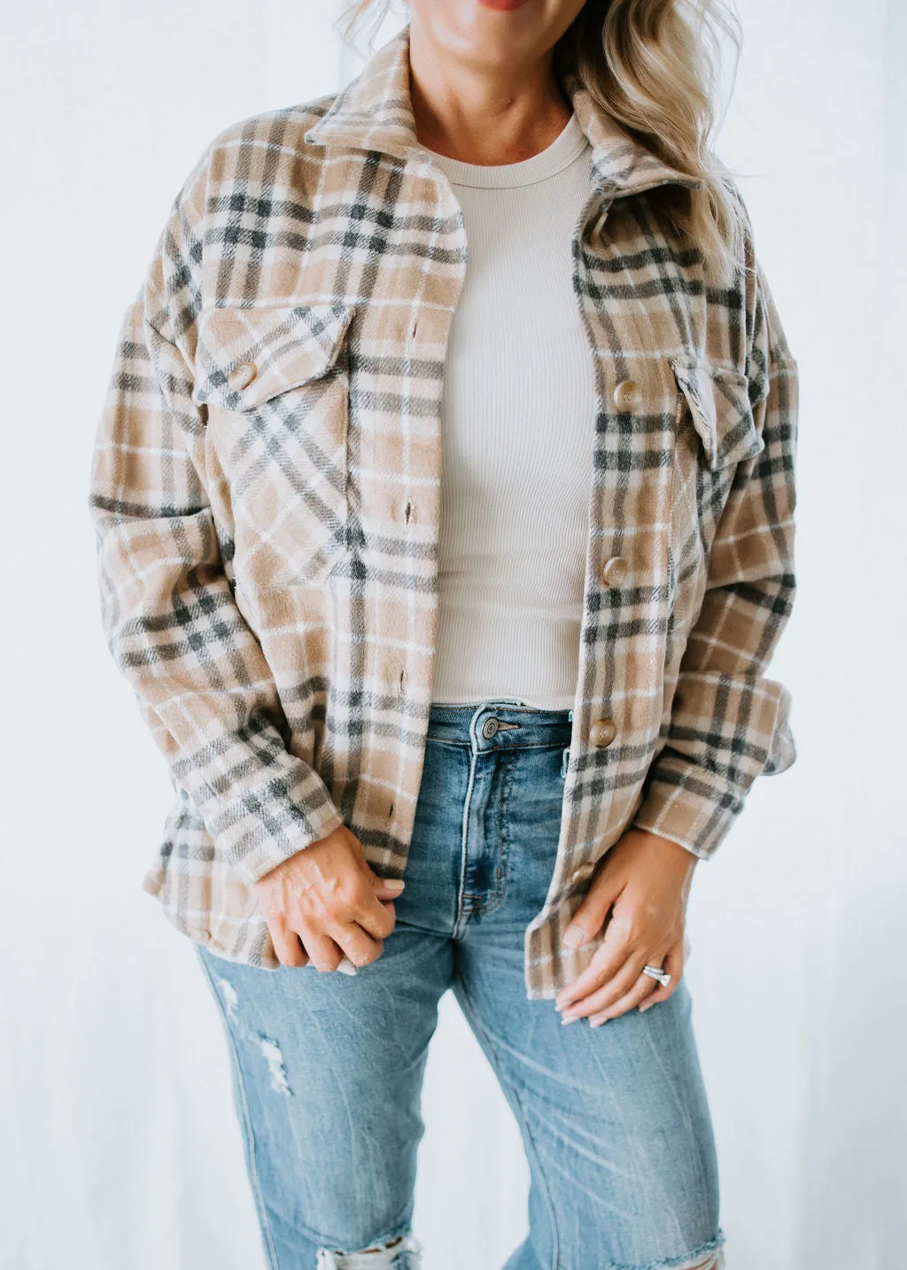 Barnee Oversized Plaid Shacket