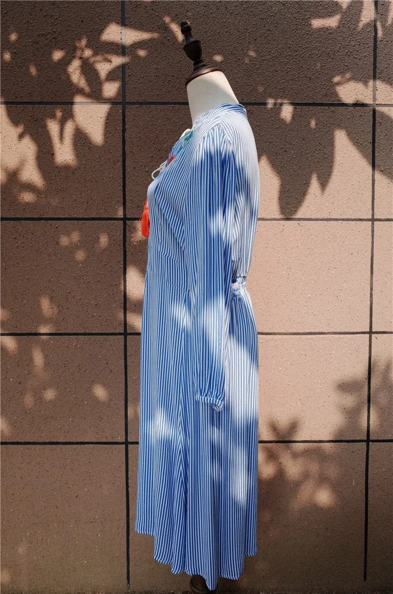 Bayview Market Vertical Striped Dress - One Size