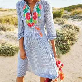 Bayview Market Vertical Striped Dress - One Size