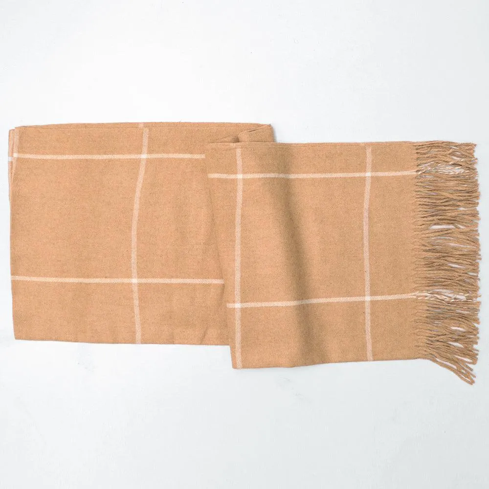 Big Size Checked Unisex woolen Stoles (L72XW26 Inches)