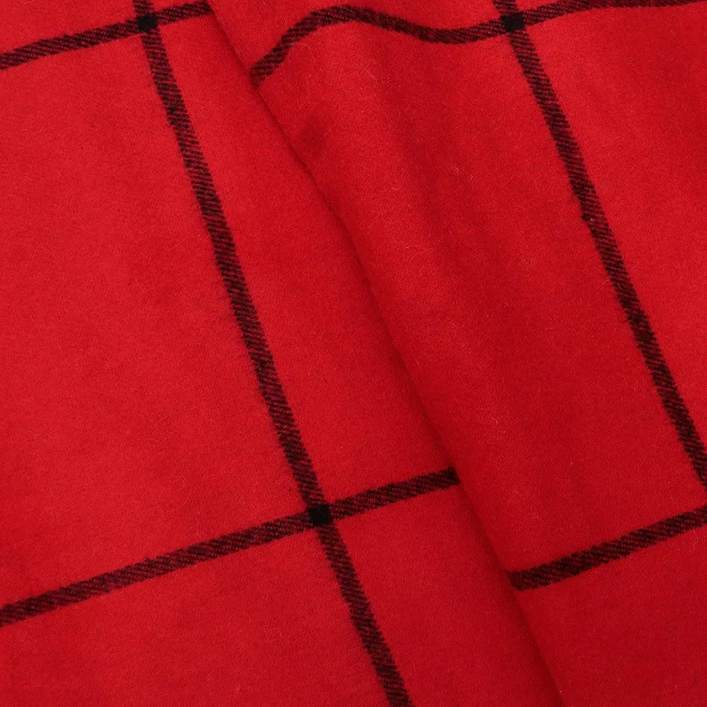 Big Size Checked Unisex woolen Stoles (L72XW26 Inches)