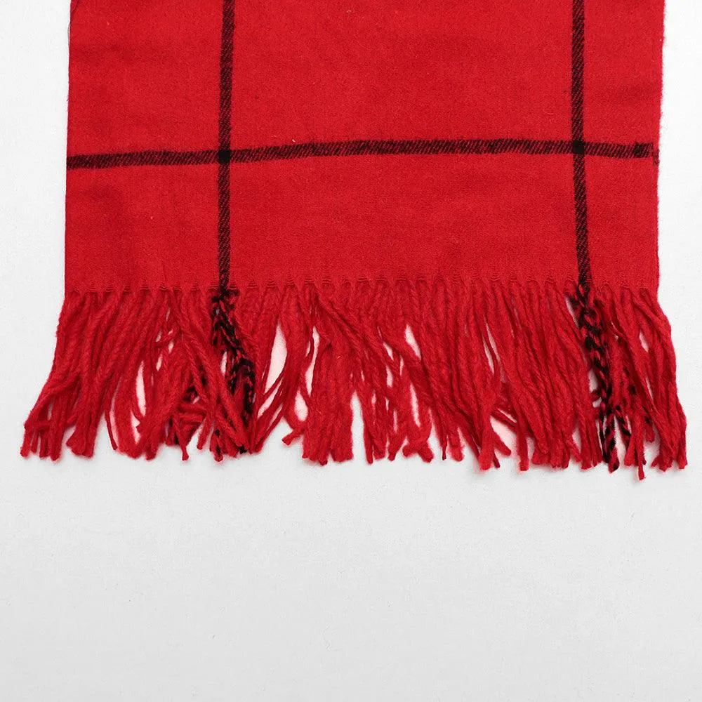Big Size Checked Unisex woolen Stoles (L72XW26 Inches)