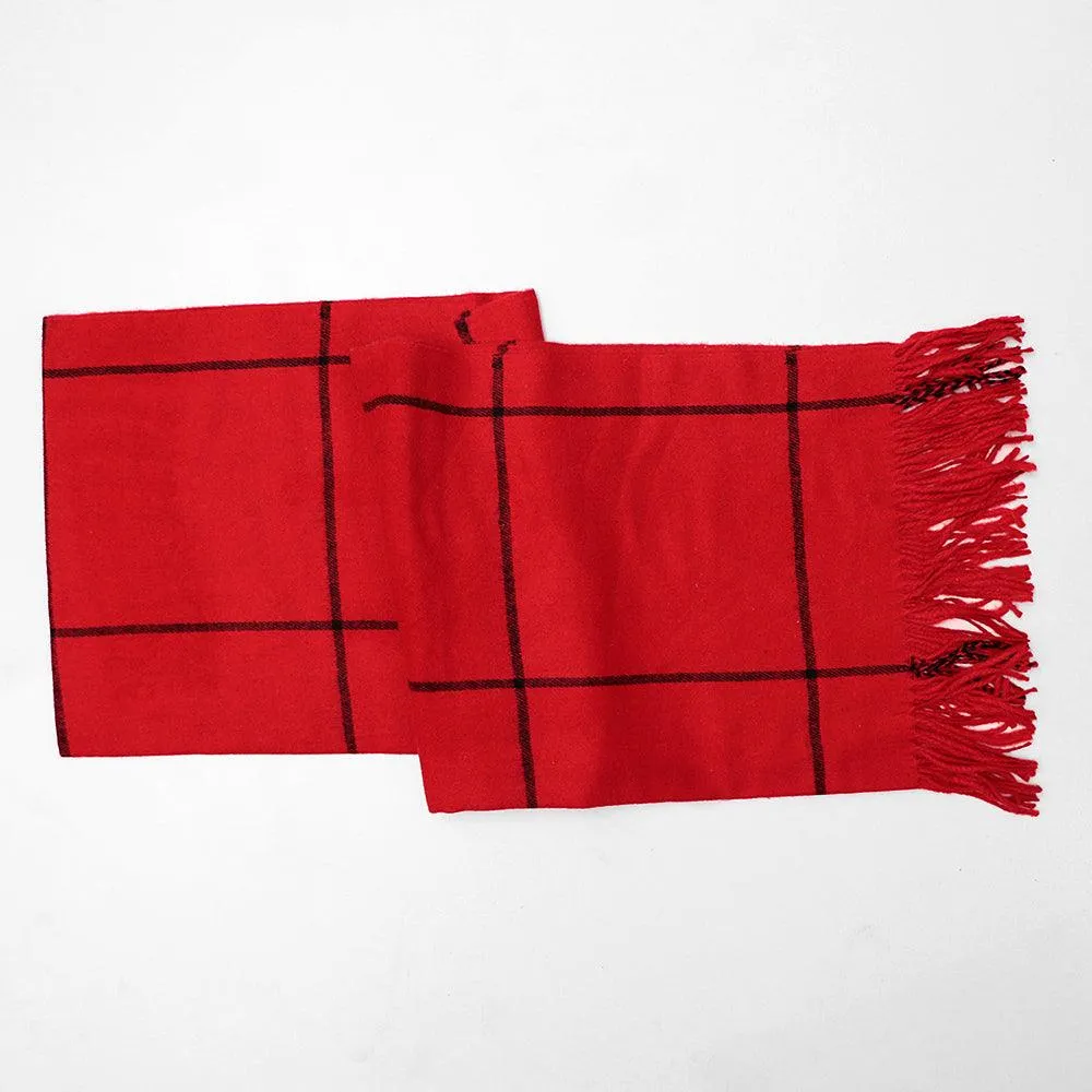 Big Size Checked Unisex woolen Stoles (L72XW26 Inches)