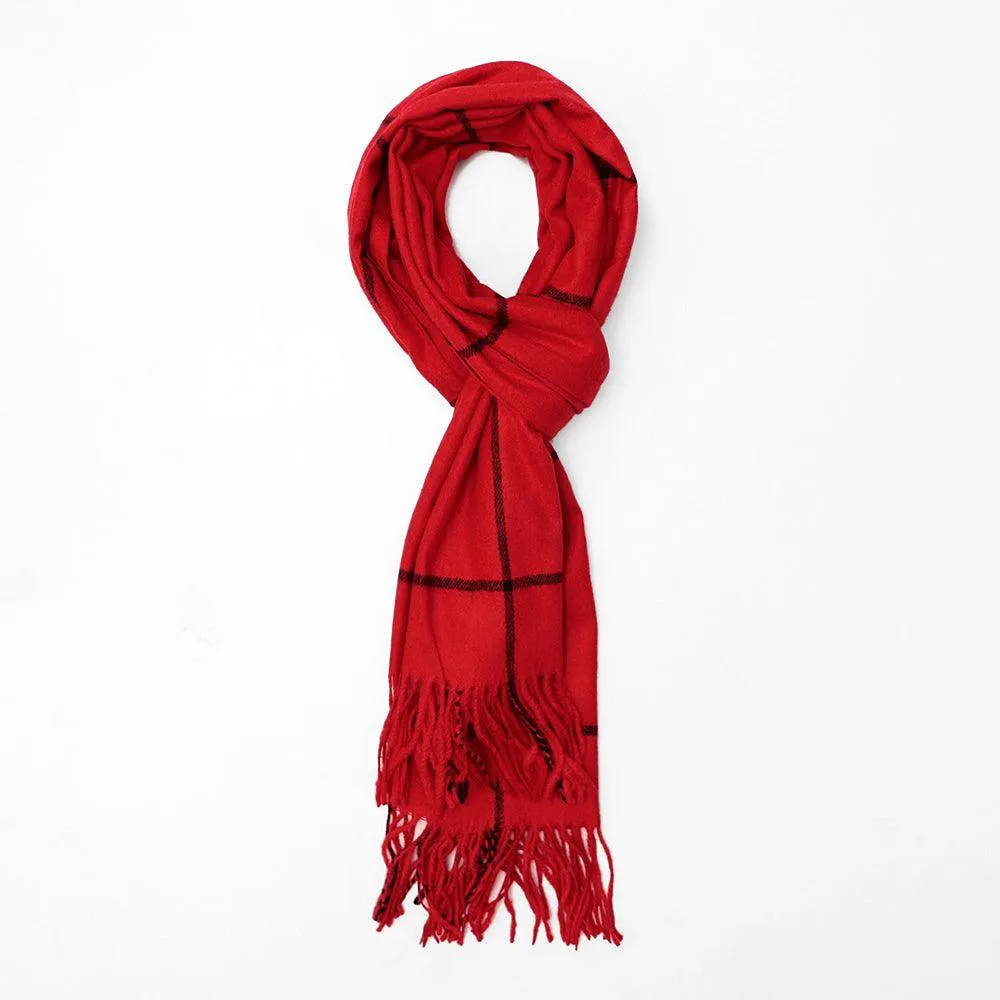 Big Size Checked Unisex woolen Stoles (L72XW26 Inches)