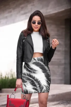 Bohemian Palms Jungle Pattern Pencil Skirt