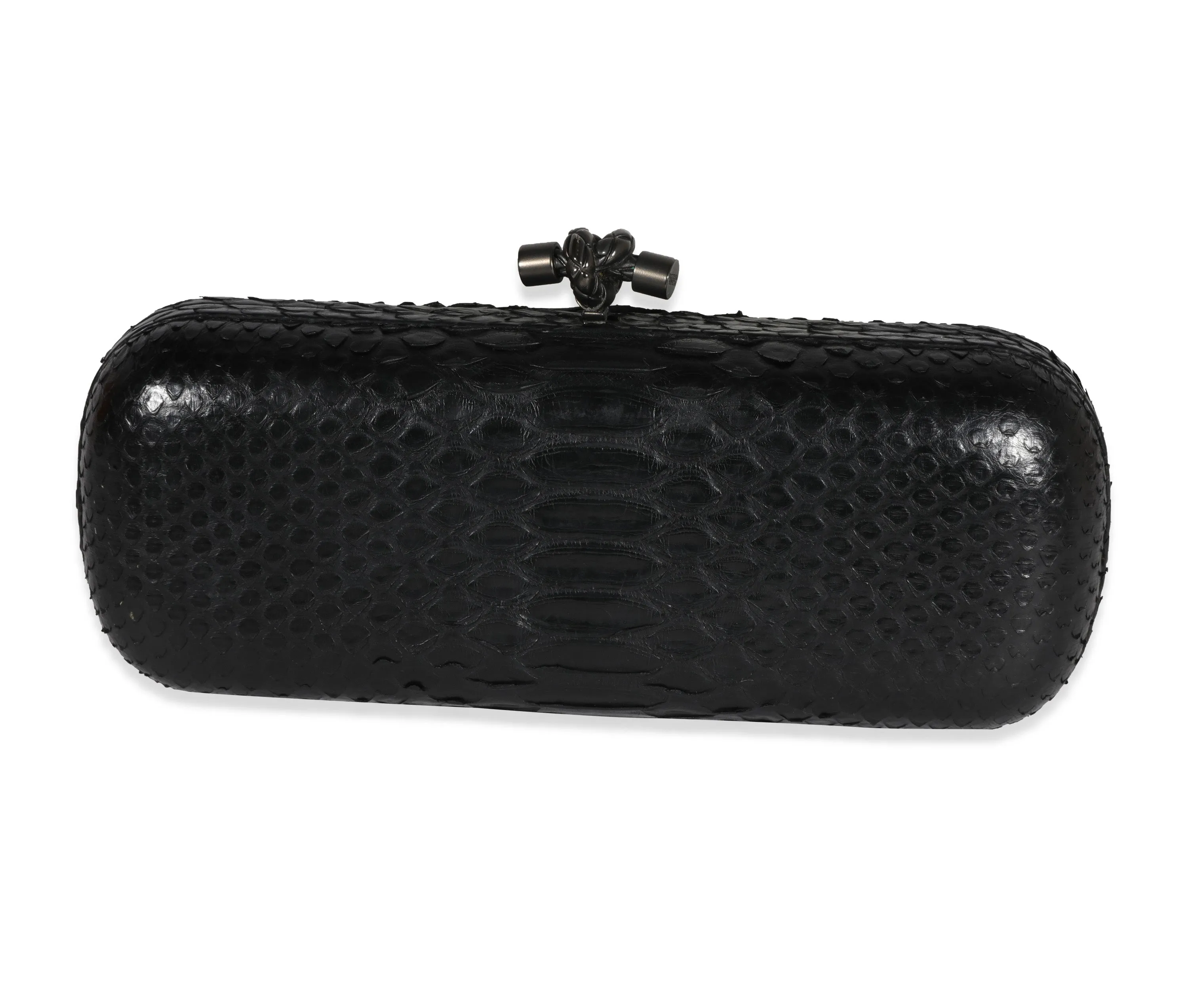 Bottega Veneta Black Python Long Knot Clutch