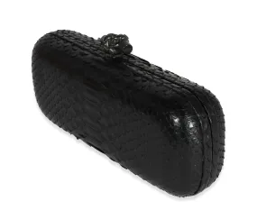 Bottega Veneta Black Python Long Knot Clutch