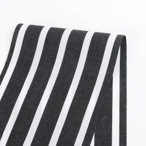 Butchers Stripe Cotton Shirting - Black (remnant)
