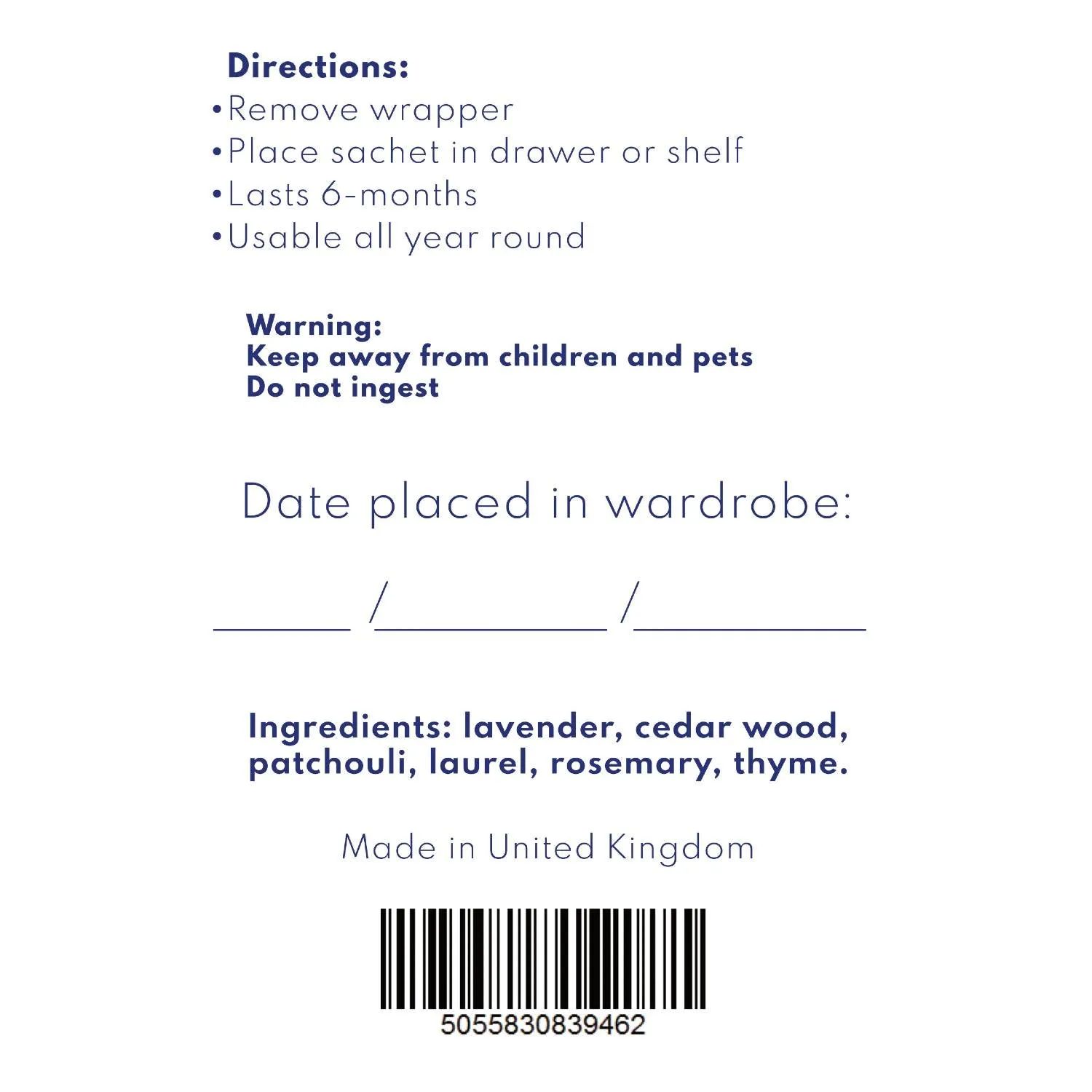 Cashmere Protection: Anti-Moth Sachets