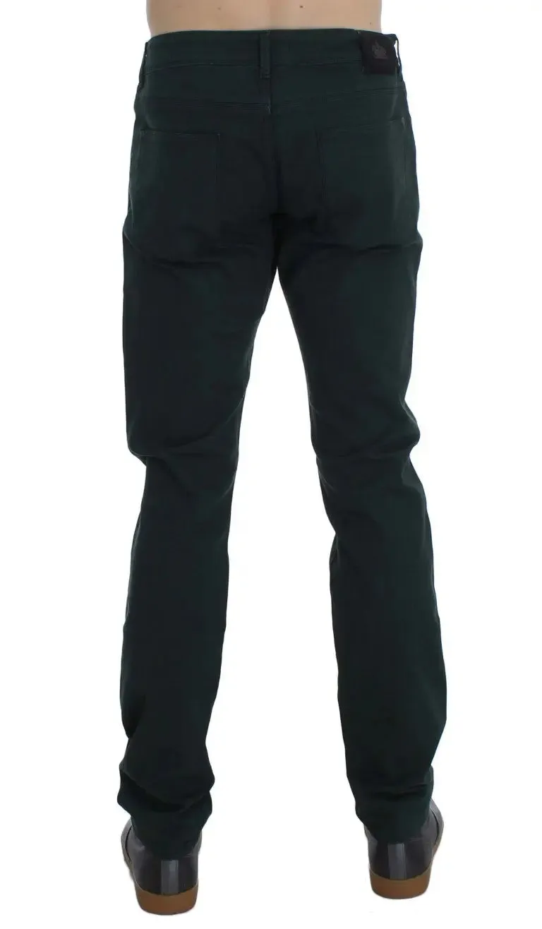 Chic Green Straight Cut Jeans