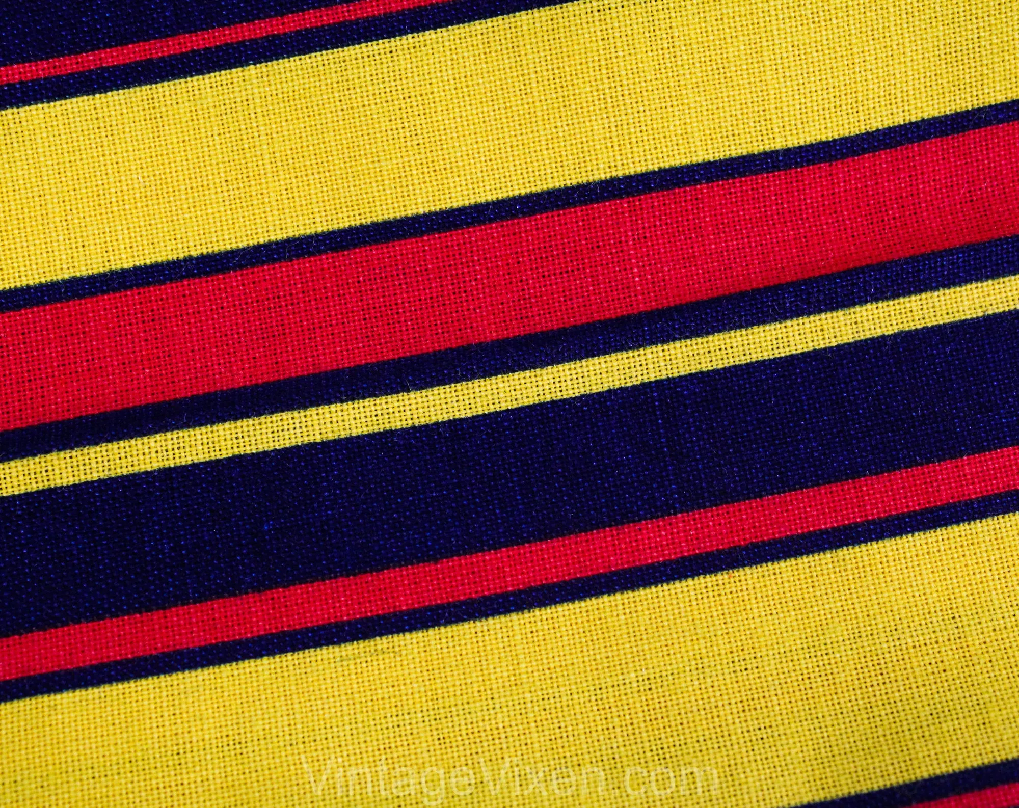 Child's Size 7 1960s Pants - Girls Mod Circus Stripes Wide Leg Trousers - Yellow Red Navy Blue 60s Children's Bell Bottoms - Waist 22