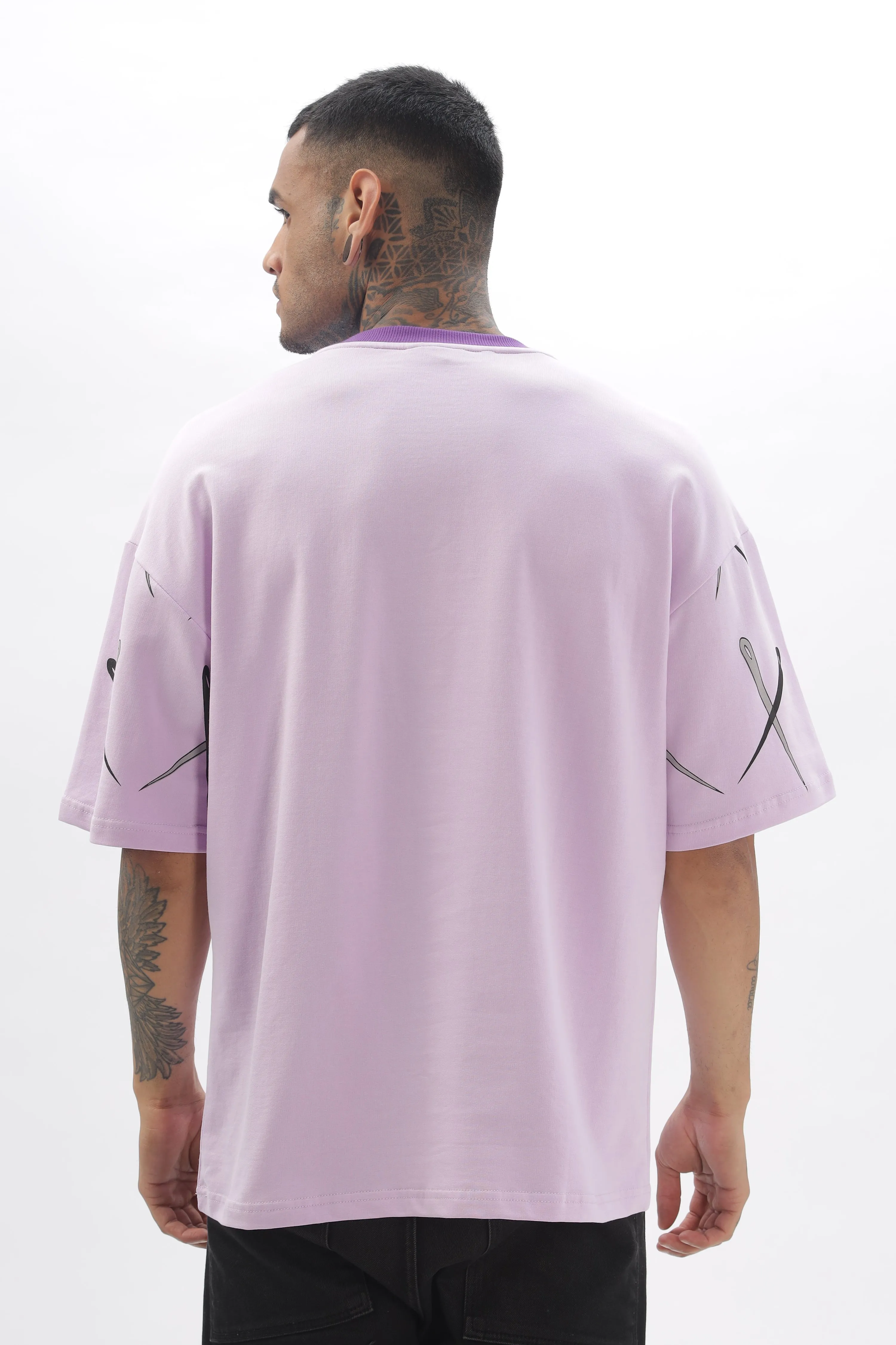 CrossBlock  Purple&Lavender Dropshoulder Tee