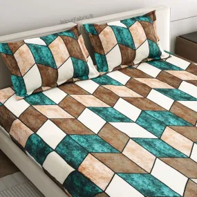 Cube Illusion Stylish and Warm Winter Nights Woolen Double Bedsheet