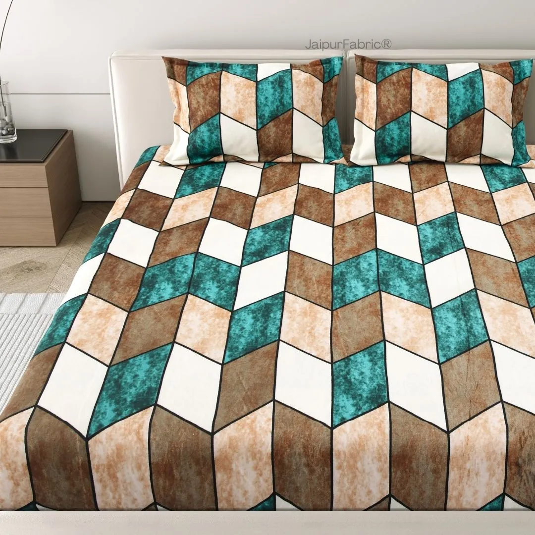 Cube Illusion Stylish and Warm Winter Nights Woolen Double Bedsheet