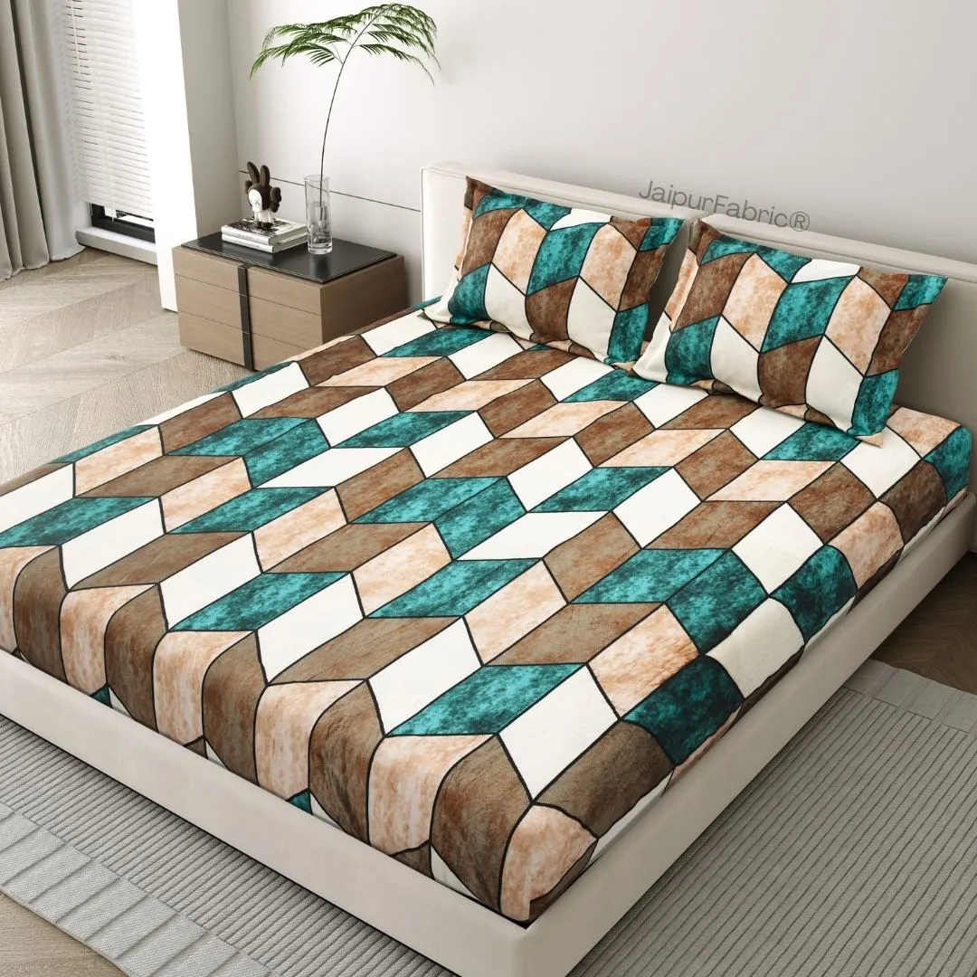 Cube Illusion Stylish and Warm Winter Nights Woolen Double Bedsheet
