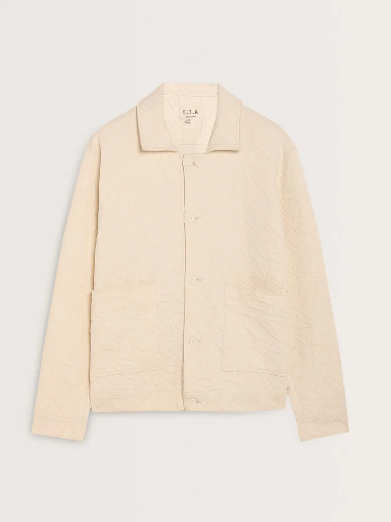 ETA Off-White Self-Patterned Cotton Blend Relaxed Fit Jacket