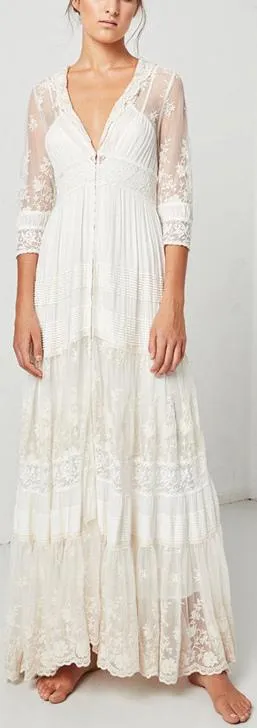 'Evangeline' Long White Gown