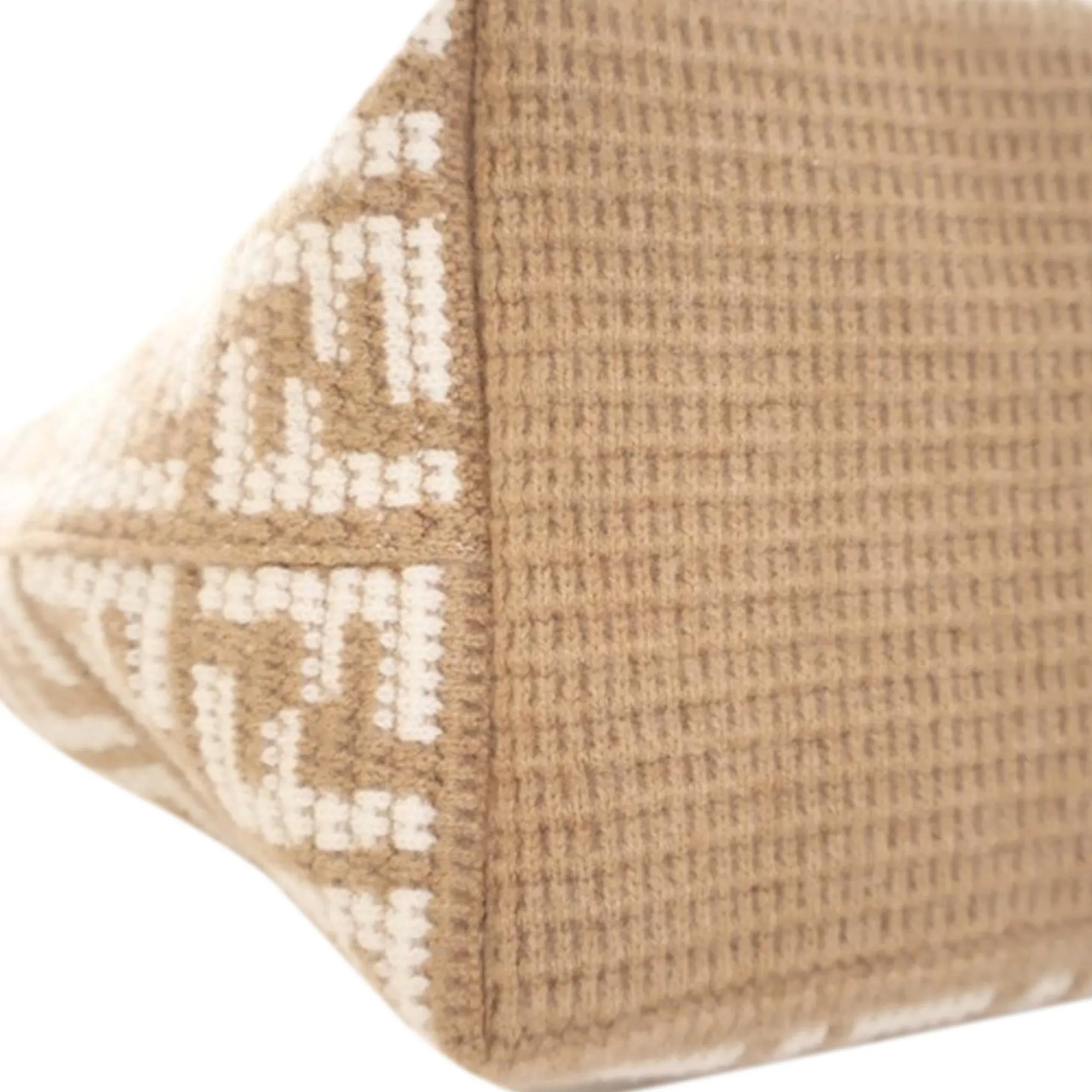 Large Fendi Zucca Shopper Tote in Beige Cashmere