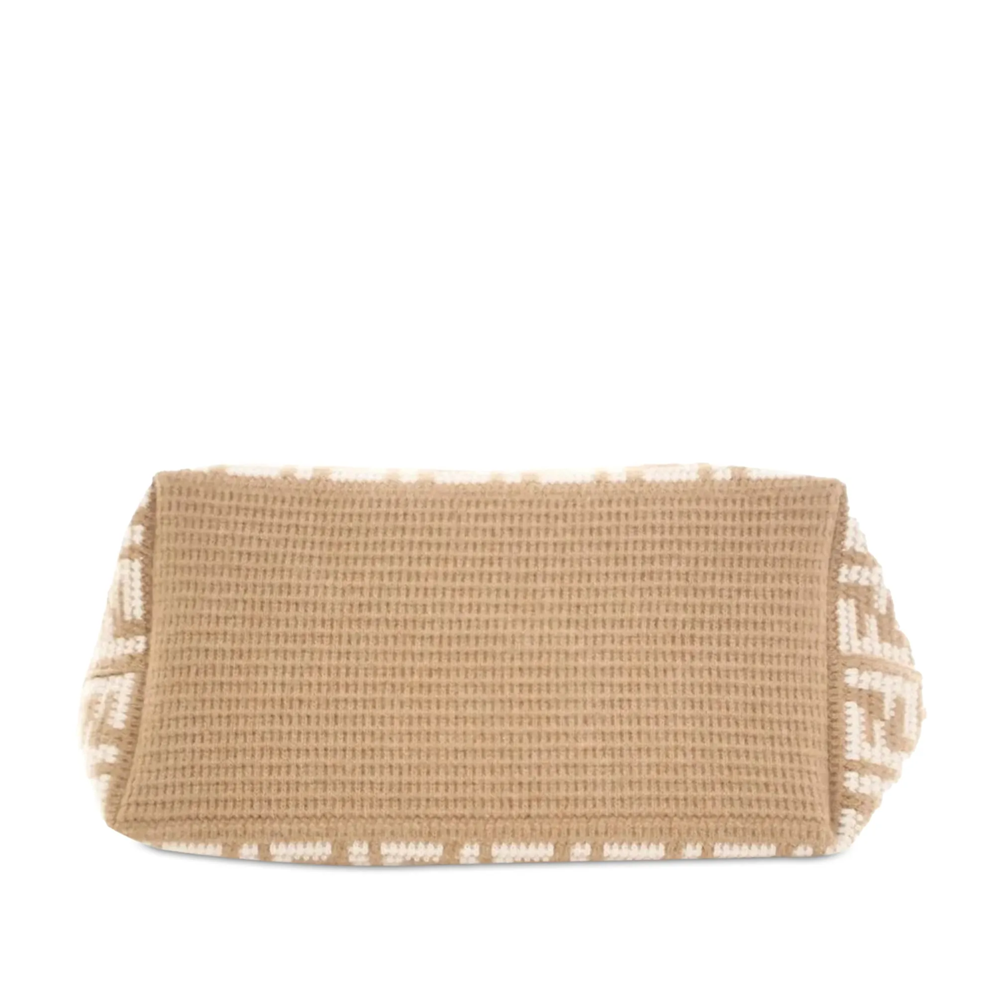 Large Fendi Zucca Shopper Tote in Beige Cashmere