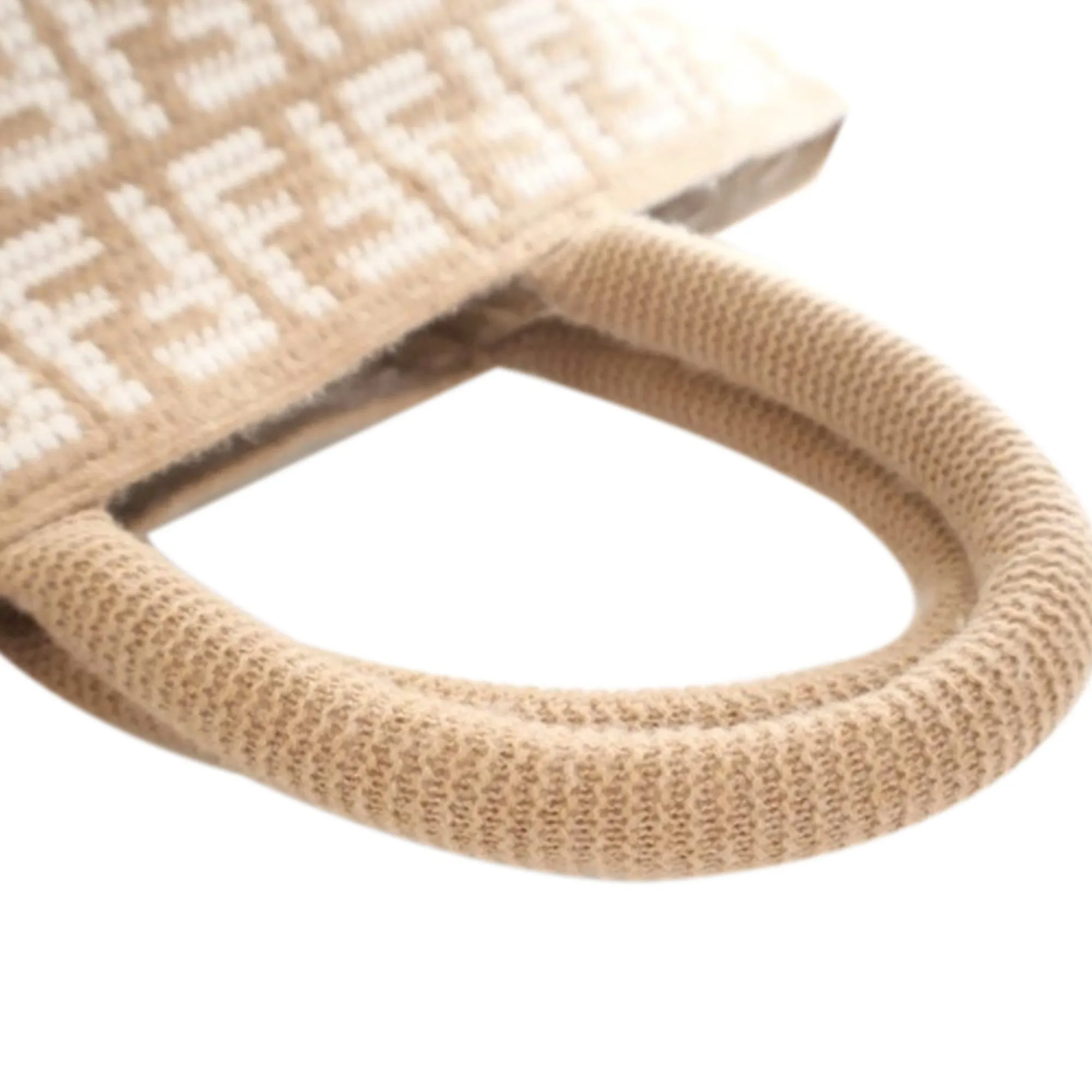 Large Fendi Zucca Shopper Tote in Beige Cashmere