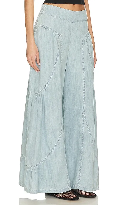 Free People x We The Free Dawn On Me Wide Leg in Blue