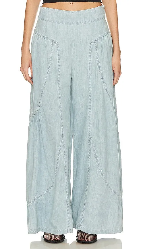 Free People x We The Free Dawn On Me Wide Leg in Blue