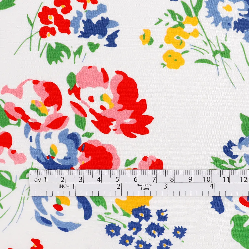 Garden Bouquet Cotton Poplin - Blue (remnant)