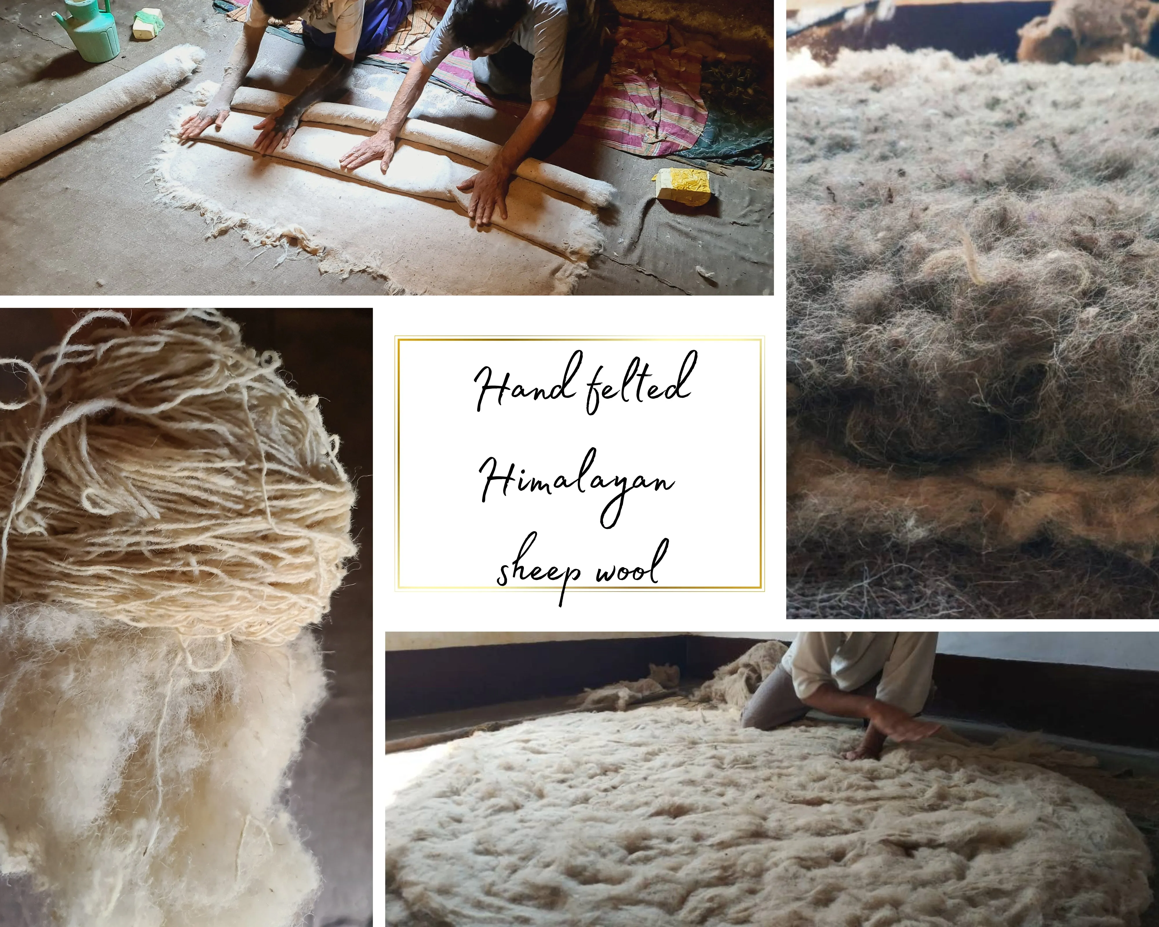 Hand-Felted 7x5 Flower Wool Rug "Namda" from Kashmir - Unique Floral Embroidery on Sheep Wool Felt Base - Boho Decor for Cozy Floors and Artful Corners