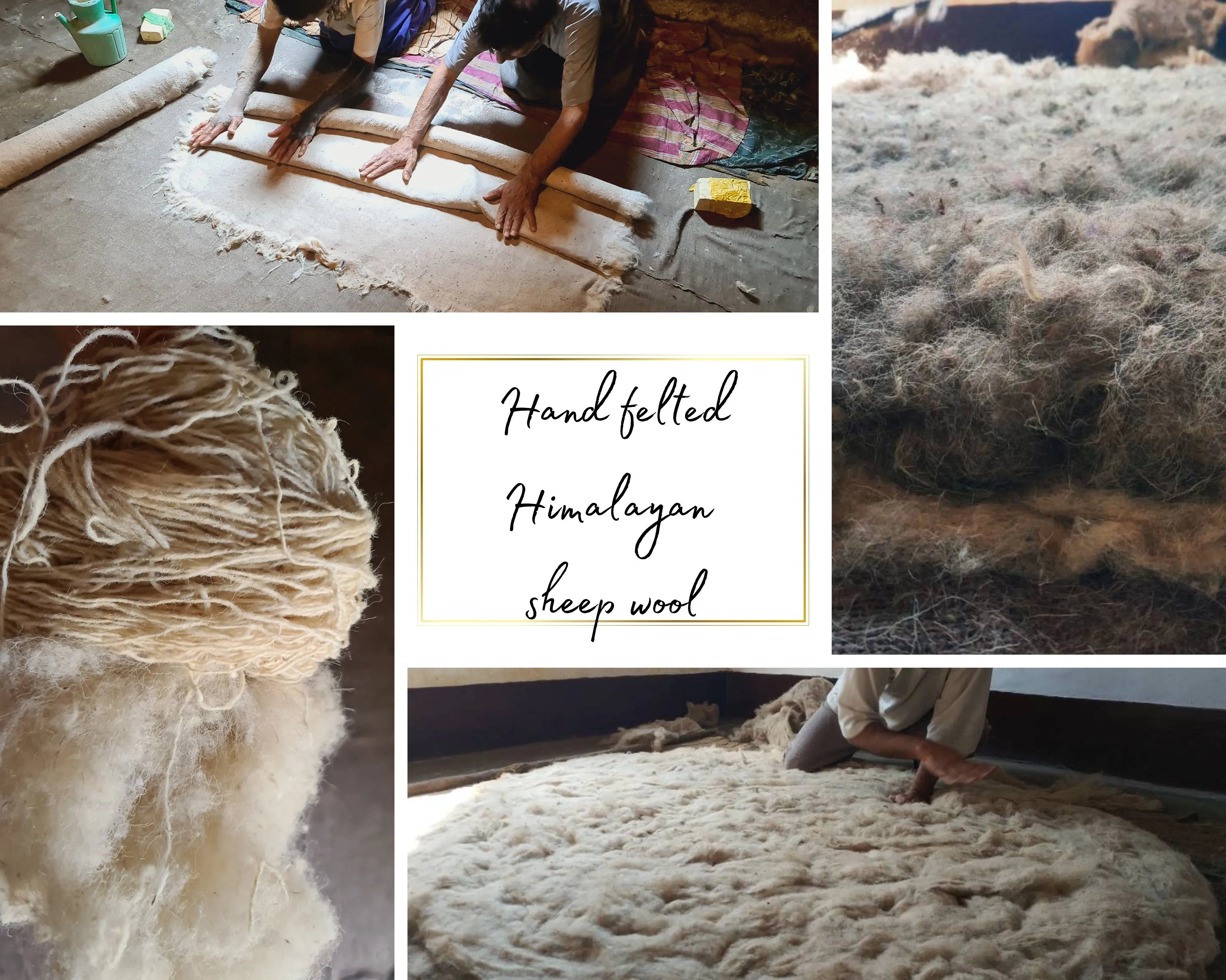 Hand-Felted 7x5 Flower Wool Rug "Namda" from Kashmir - Unique Floral Embroidery on Sheep Wool Felt Base - Boho Decor for Cozy Floors and Hippie Homes