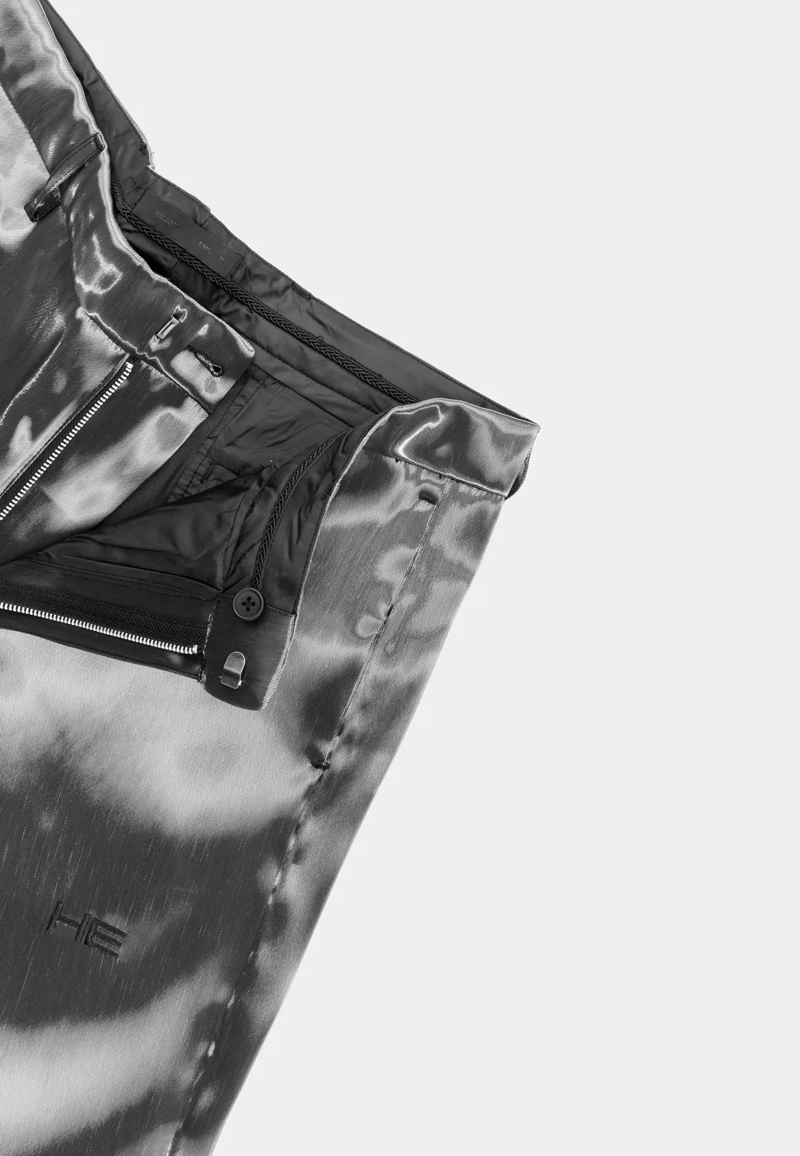 Heliot Emil Liquid Metal Textured Trousers
