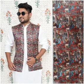 Kalamkari Screen Print Silk Jacket