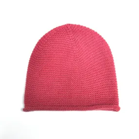Knitted Beanie - 100% Cashmere - Pink