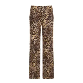 Leopard Print Wide-Leg Pants