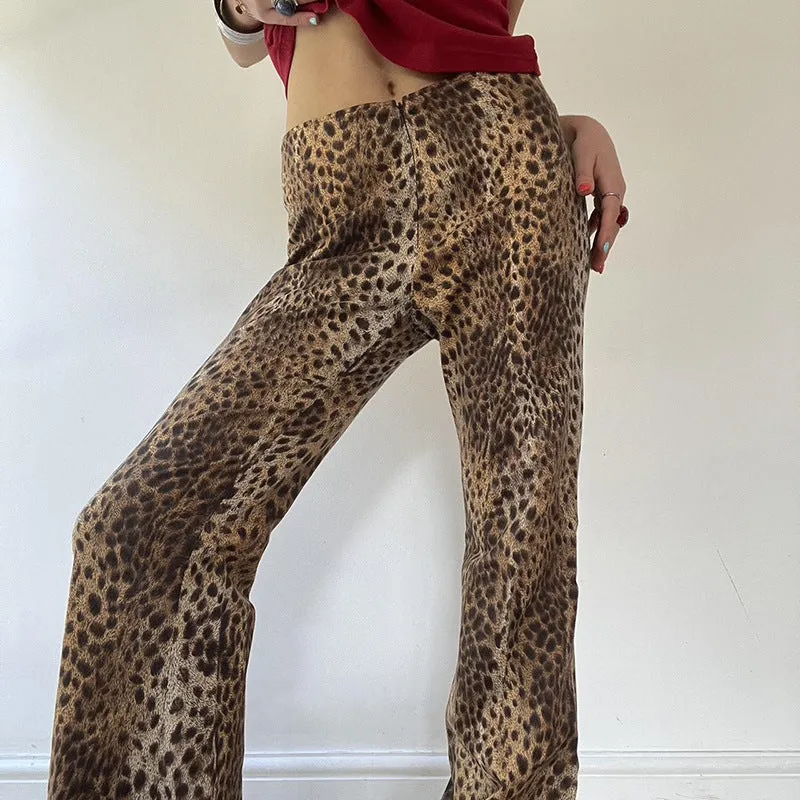 Leopard Print Wide-Leg Pants