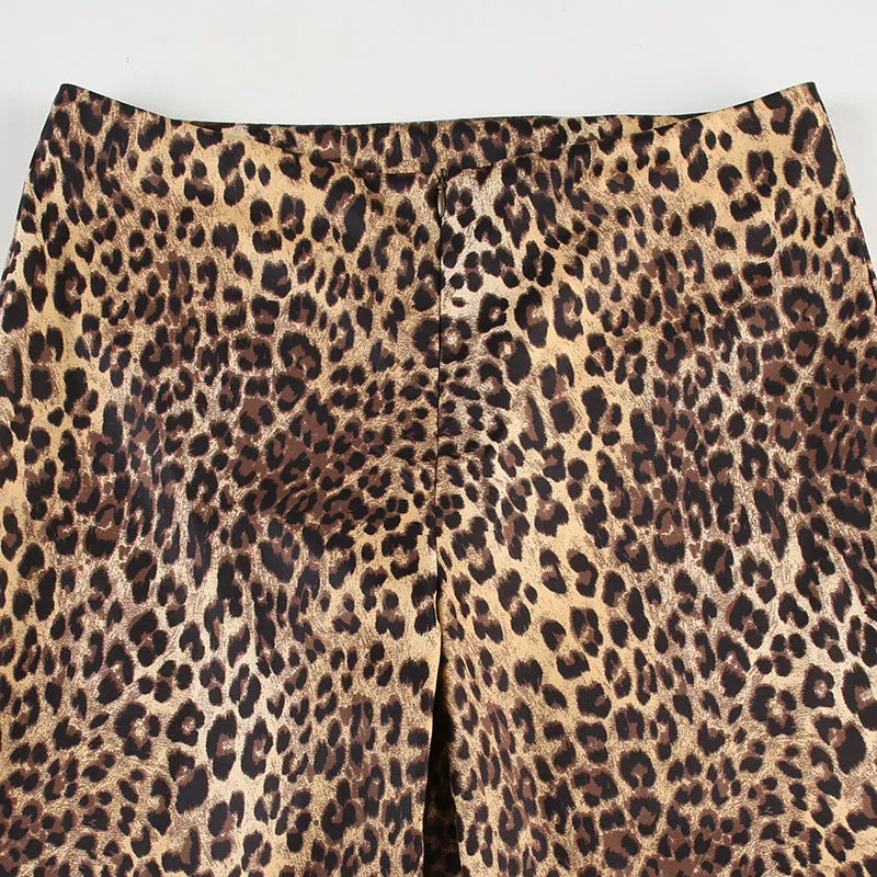 Leopard Print Wide-Leg Pants