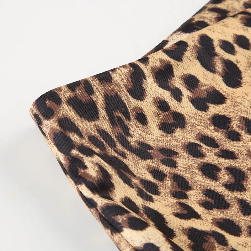 Leopard Print Wide-Leg Pants