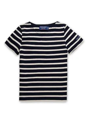 Levant striped t-shirt for kids - in light cotton (MARINE/ECRU)