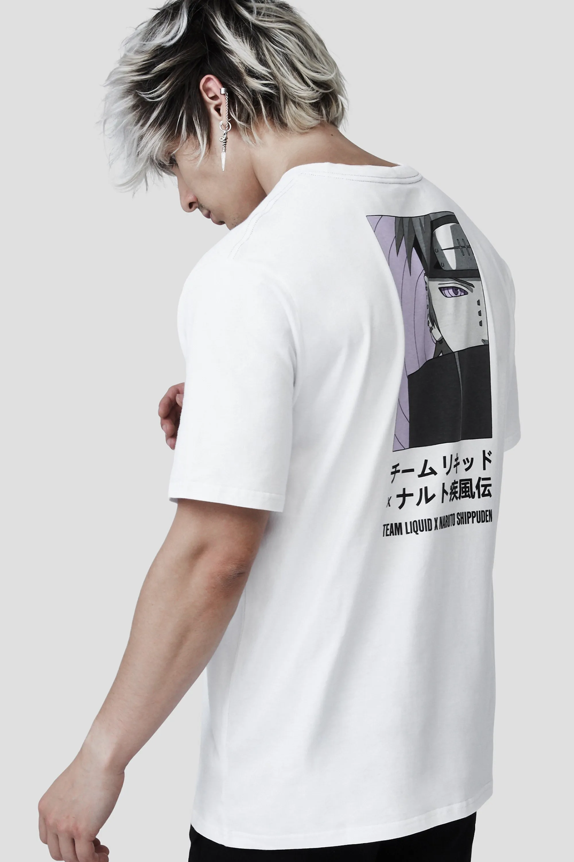 LIQUID x NARUTO AKATSUKI WHITE RINNEGAN PAIN TEE