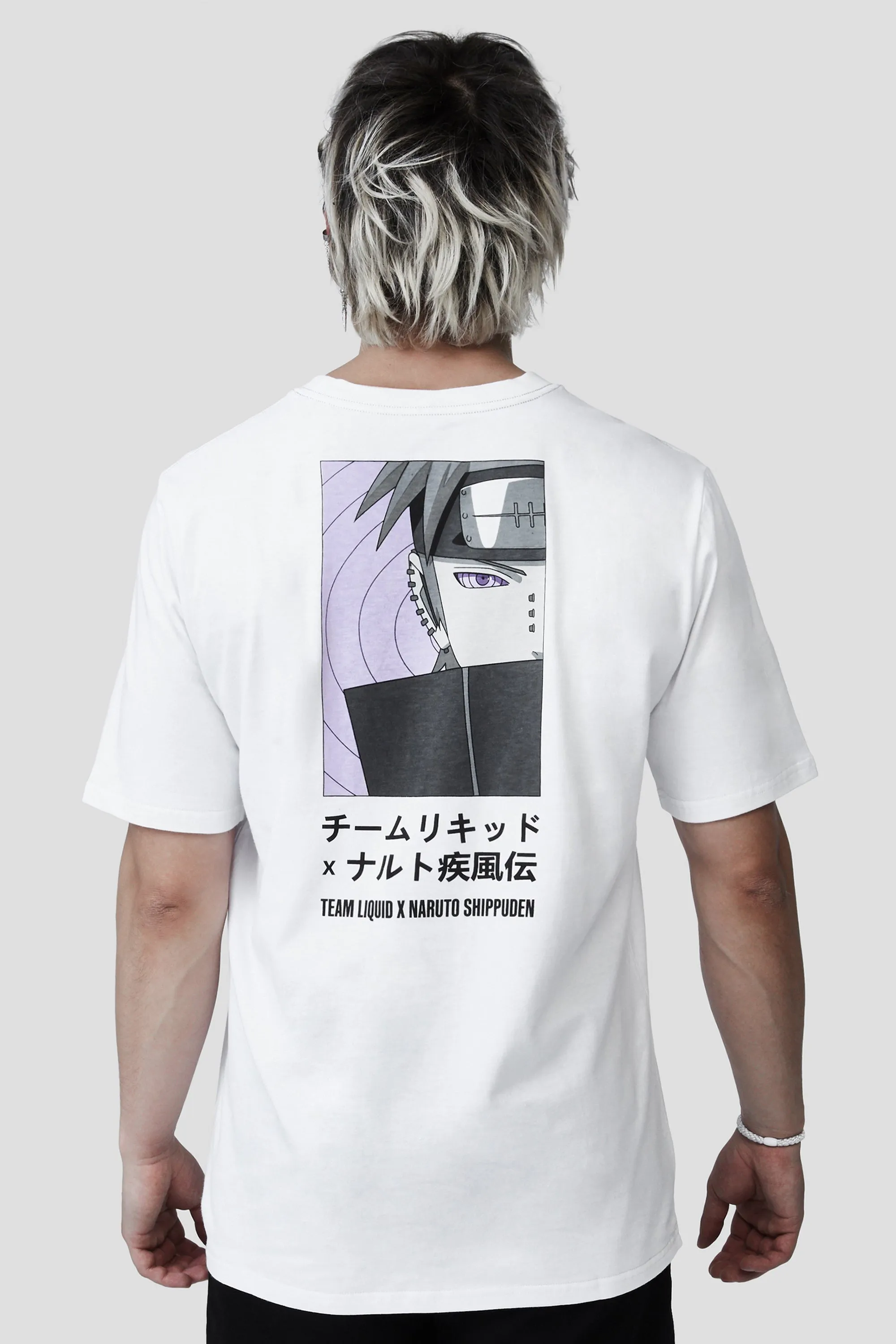 LIQUID x NARUTO AKATSUKI WHITE RINNEGAN PAIN TEE