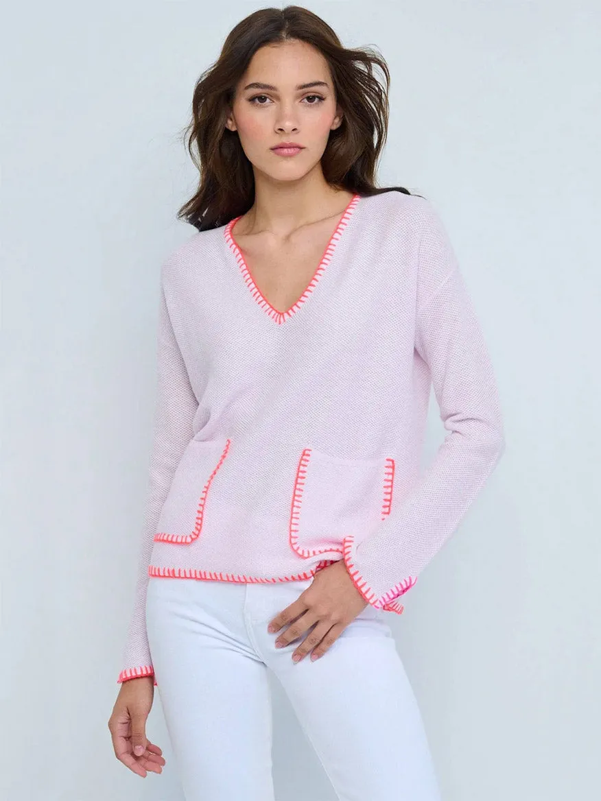 Lisa Todd Beach Lover V-Neck Sweater in Wisteria