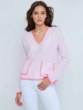 Lisa Todd Beach Lover V-Neck Sweater in Wisteria