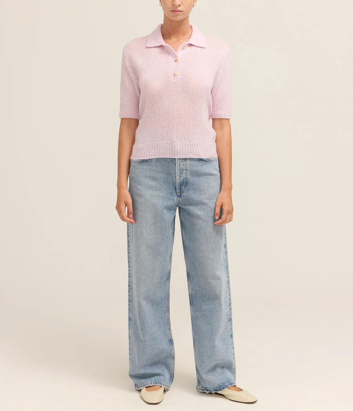 Masy Short Sleeve Sweater in Dahlia