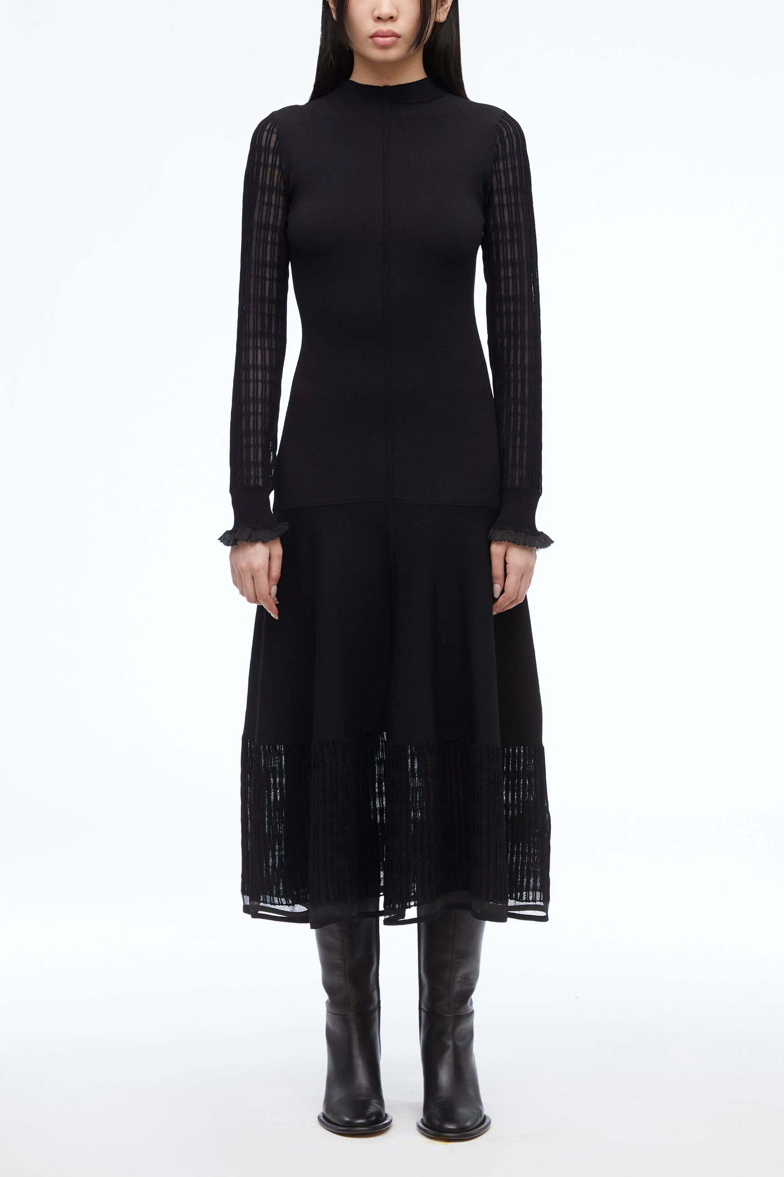 Micro Rib Ottoman Midi Dress